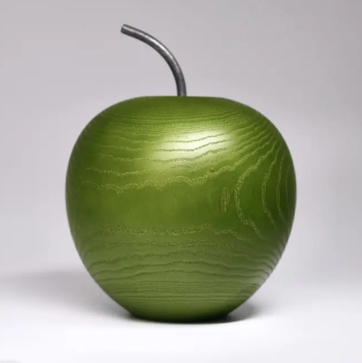 Фигура ЯБЛОКО 13х16 см, дерево, зеленый