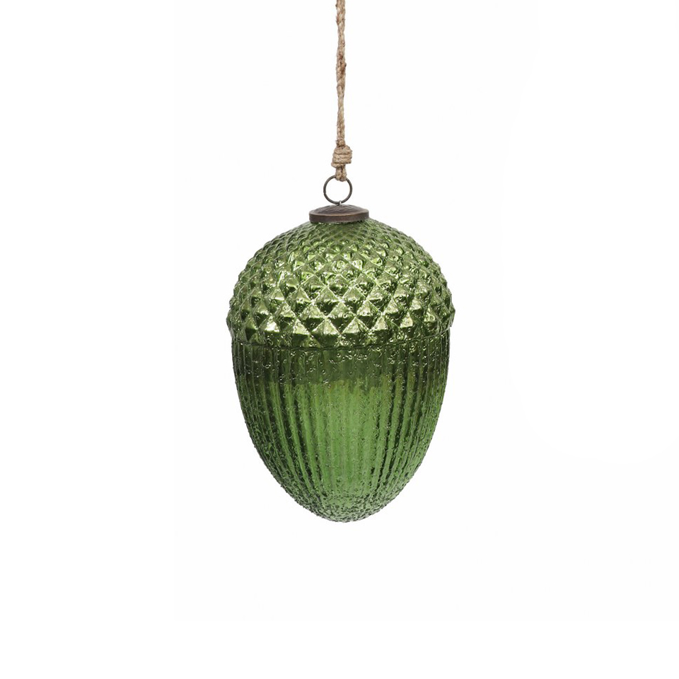 Новогодняя игрушка  жёлудь, Green 21.см15,см15