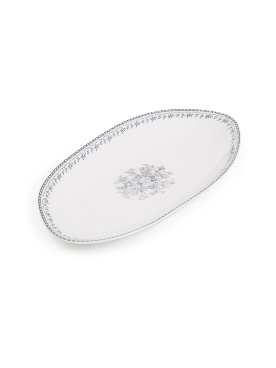 Блюдо овальное  25х13см (серый) Lancaster фарфор