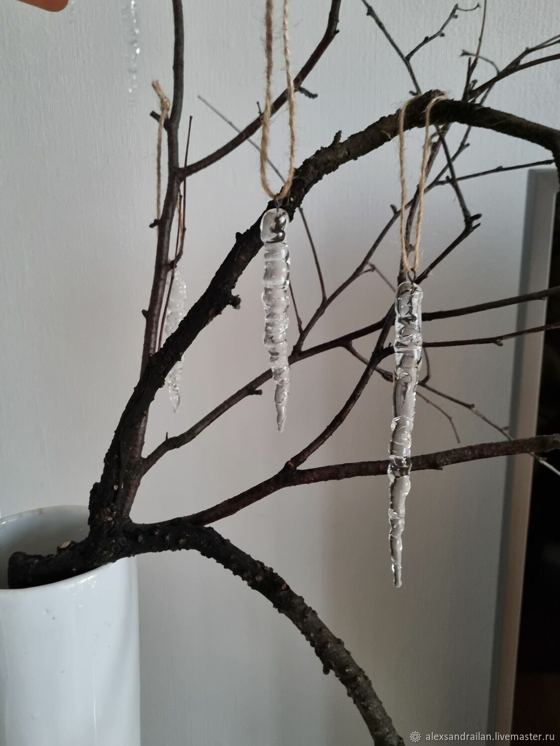 Подвесы в наборе СОСУЛЬКИ Н20 см, 3 шт, стекло, прозрачный,