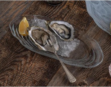 Блюдо овальное 19x8,5 см h 2,5 см, стекло, прозрачное, Fenice