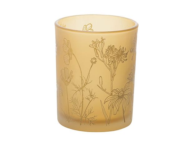 Подсвечник 10X10XH12,5CM, стекло, цвет желтый