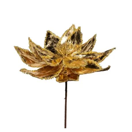 Цветок пуансеттии 30*50см, полиэстр, золотой