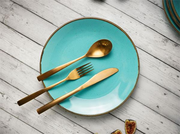 Тарелка плоская 24 см бирюза, Seasons