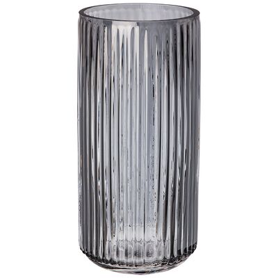 Ваза серая ребристая 25 см
