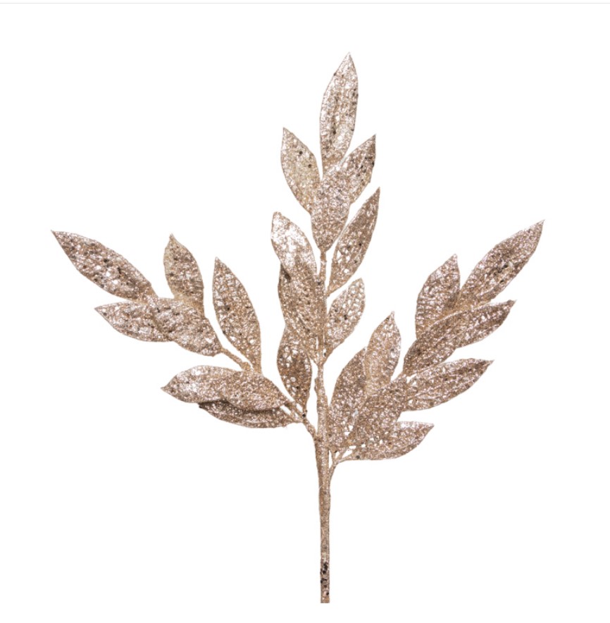 Ветвь L55 см, глиттер, пластик, шампань