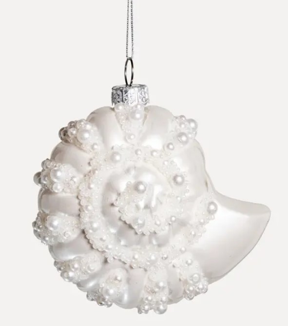 Подвес РАКУШКА 9x10 см, стекло, шампань (А)