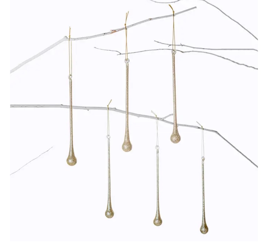 Подвес СОСУЛЬКА Н18 см, стекло, шампань