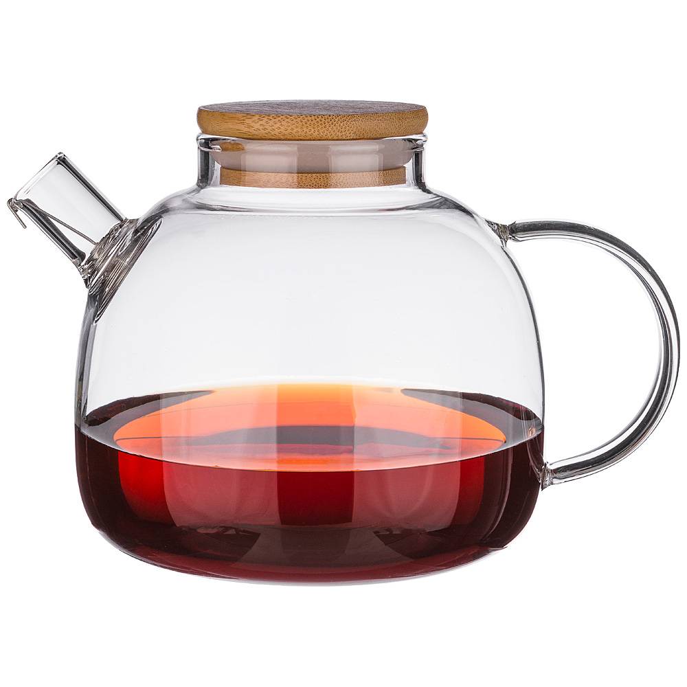 стеклянный с бамбуковой крышкой 1000 мл.