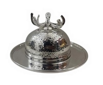 Масленка, латунь, 15х15х14 см, silver plated TABLEWARE