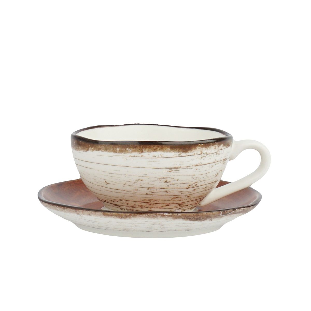 Пара кофейная 100 мл, фарфор, cерия WOOD-FUSION