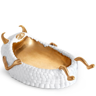 Интерьерная емкость для мелочей "Черт" белая 20*15*11 см