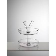 Этажерка двухъярусная  23 см прозрачная IVV