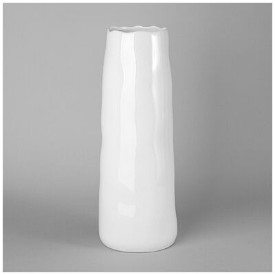 Ваза белая, глянцевая 13.6*13.9*37.5 см