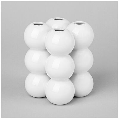 Ваза шарики, белые  9,2*9,2*11,9  см