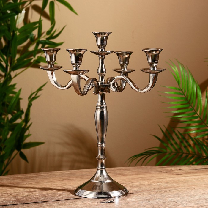 Подсвечник на 5 свечей 31х31х36 см.