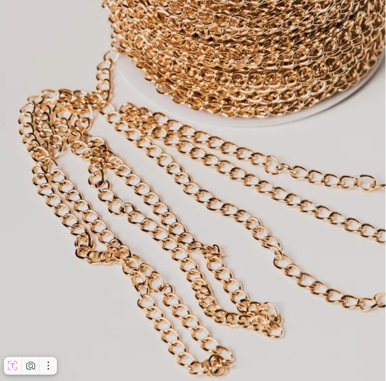 Цепочка декоративная 1,2 мм, 50 м, золото