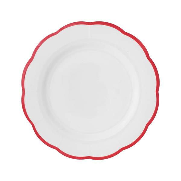 Тарелка мелкая с цветным кантом (красный) d 27,5 см, Petalo