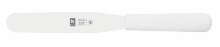 Лопатка 25 см. прямая раб. часть 15*2,7 см. нерж. узкая с пластик. ручкой, белая Icel