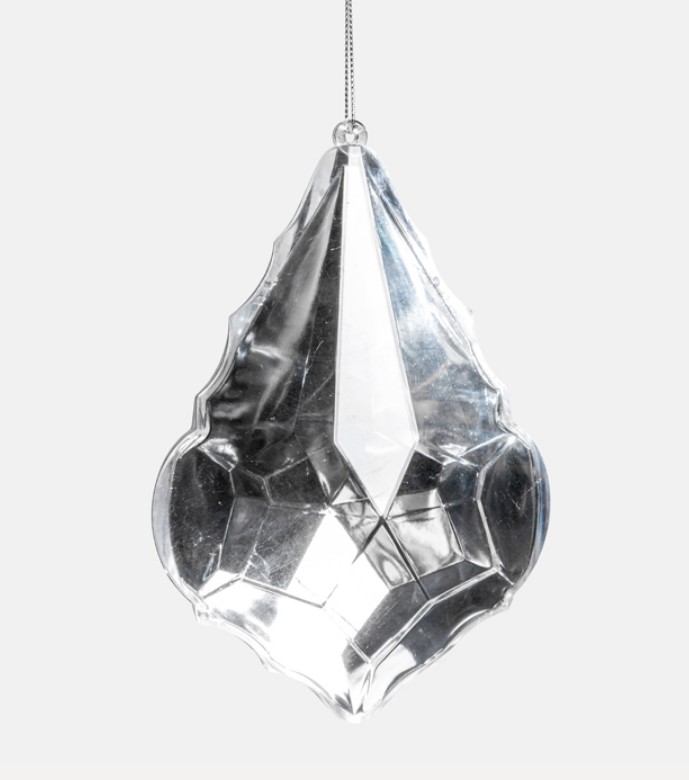 Подвес КРИСТАЛЛ 11x16 см, пластик, серебряный