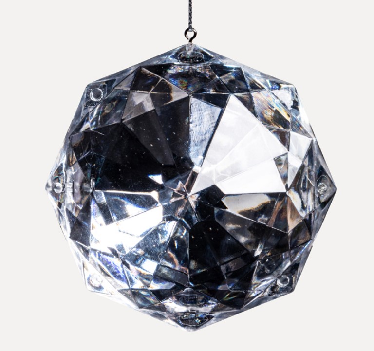 Подвес КРИСТАЛЛ 9x10 см, пластик, серебряный