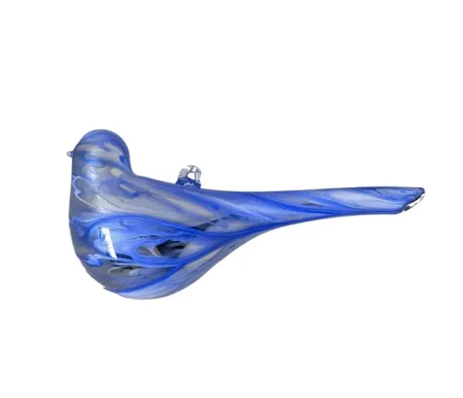 Подвес ПТИЦА 6х8х15 см, стекло, серебряный