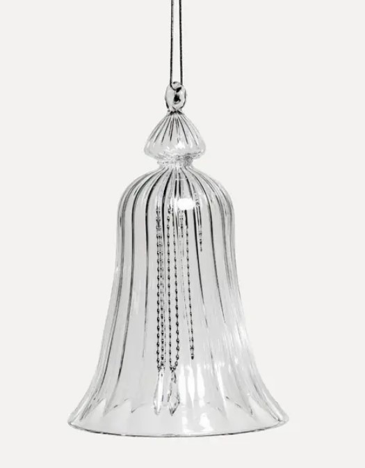 Подвес ручной работы КОЛОКОЛЬЧИК 9x13 см, стекло, прозрачный