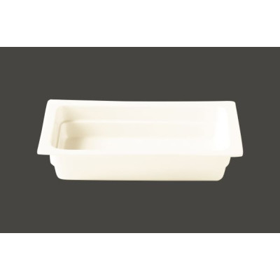 Гастроемкость прямоуг.GN1/2 h=65мм., фарфор,молочно-белый