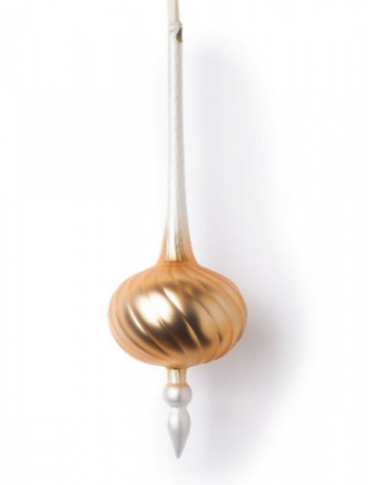 Подвеска шарик золотисто-белая 30х11 см