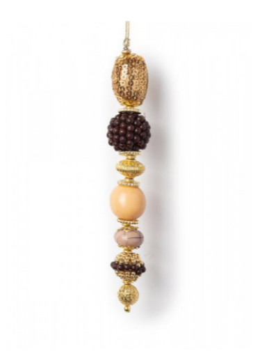 Подвеска золотая с черными камнями 13 см