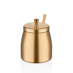 Сахарница с ложкой, матовое золото, Narin