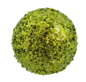 Шар с пайетками D20 см, пенопласт, лайм