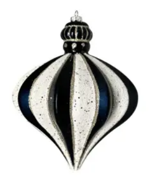 Шар ЛУКОВИЦА H18 см, пластик, белый, темно-синий