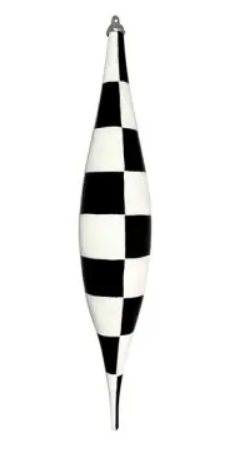 Подвес КАПЛЯ в клетку H33 см, пластик, белый, черный