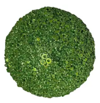 Шар с пайетками D12 см, пенопласт, зелёный