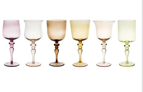 Набор бокалов разной формы (6 шт) H 20 см, цвет Nuance Ambra/Rosa, стекло, DISEGUALE