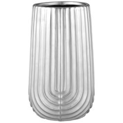 Ваза серебристая с гранями 12*12*20 см, керамика