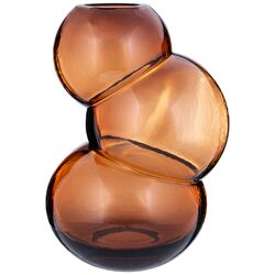 Ваза "Пузыри" высота 26 см, коричневое стекло