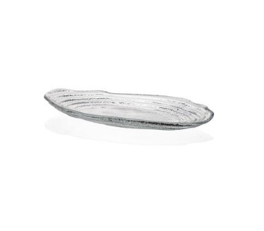 Тарелка овальная 30x14,5 см h 3 см, стекло, прозрачная, Fenice