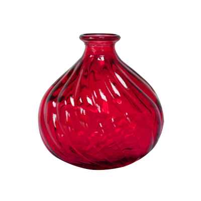 Ваза "Волна" круглая h=17см., красная