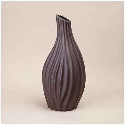 Ваза серая, Волна 19,5Х16,5Х42 см