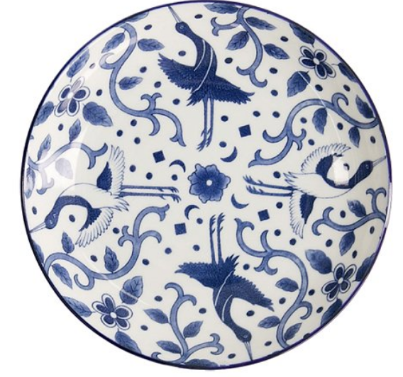 Тарелка Птица бело-синяя 21,5 см