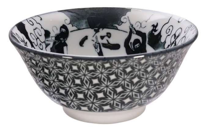 Чаша 15 см черно-белая Ниндзя