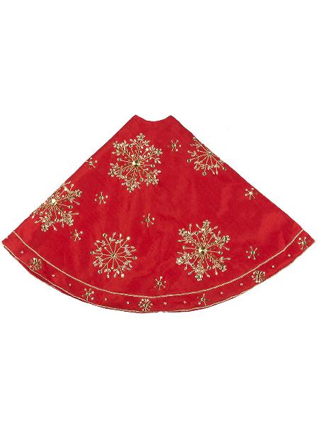 Юбка под елку d 106 см бордово-золотая