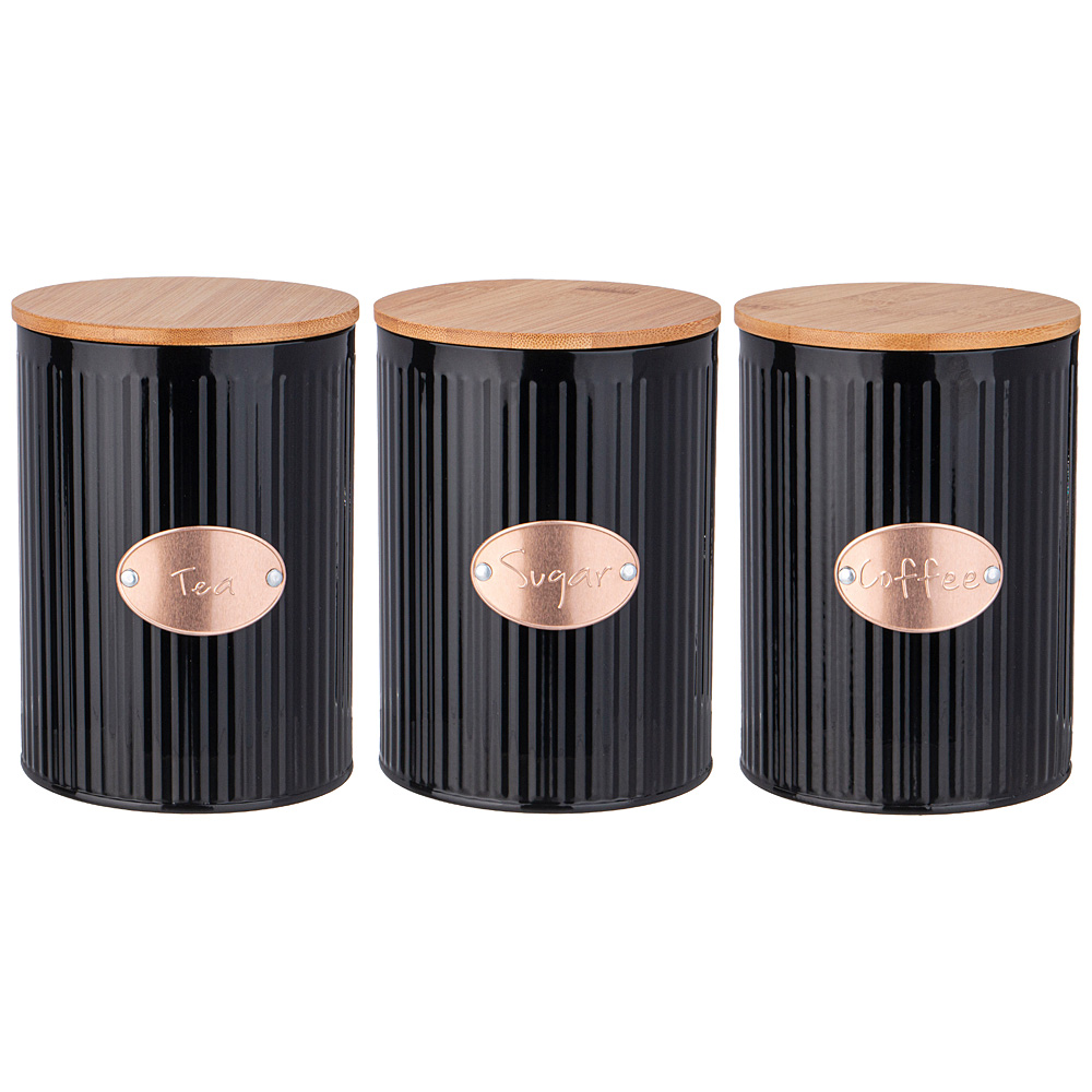 Набор емкости для сыпучих из 3 шт. "Черное золото" 1,3 л.