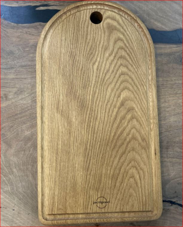 Доска полуовал с канелюром 42*32 см, дуб натуральный