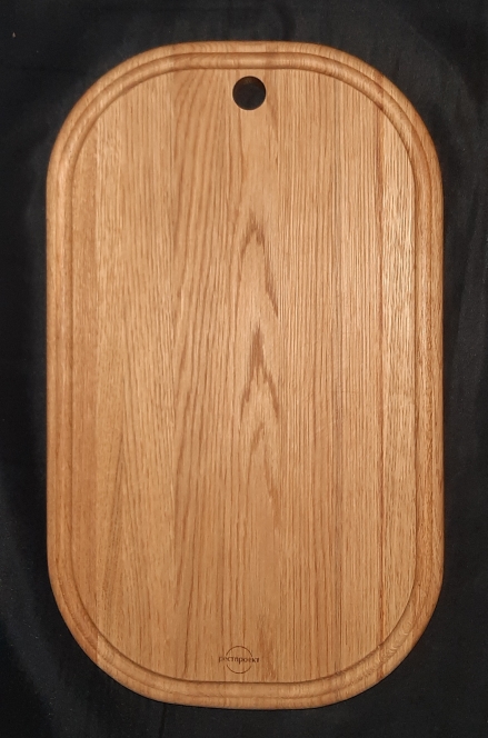 Доска овал с канелюром 50*30 см, дуб натуральный