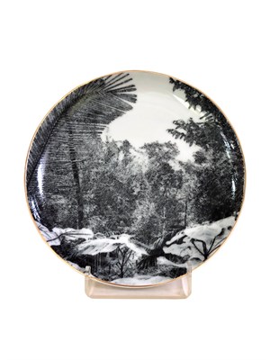 Тарелка 20 см Cmielow City Пейзаж/Отводка золото