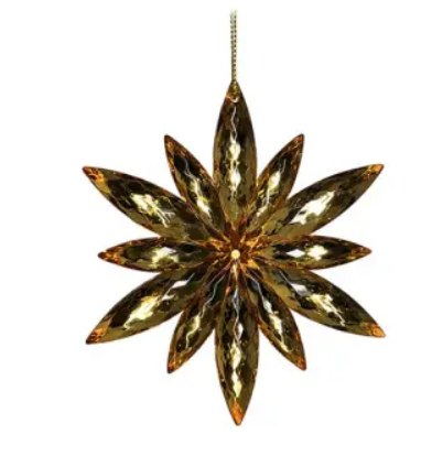 Подвес СНЕЖИНКА D11 см, акрил, золотой