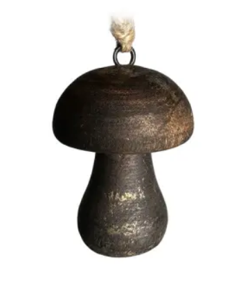 Подвес ГРИБ 5х7 см, дерево, серебряный